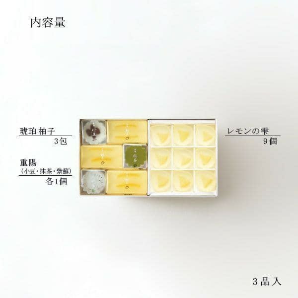 琥珀詰合せ 3品入（AK-19L）内容量