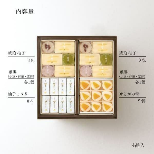 琥珀詰合せ 4品入 (KT-L1S)｜京都 四条河原町にある和菓子屋 永楽屋の